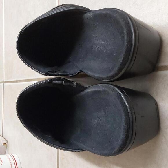 Clark's bendables 8M black leather open heel slip on shoes - Picture 6 of 12